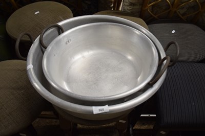 Lot 300 - Two aluminium mixing bowls