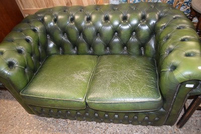 Lot 301 - Green Chesterfield two seater sofa