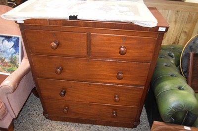 Lot 303 - Victorian mahogany five drawer chest