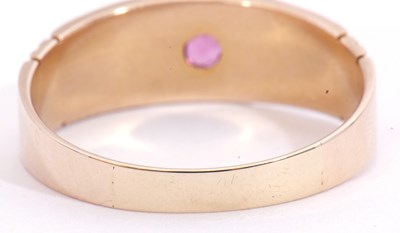 Lot 57 - Antique 9ct gold ruby and seed pearl ring...