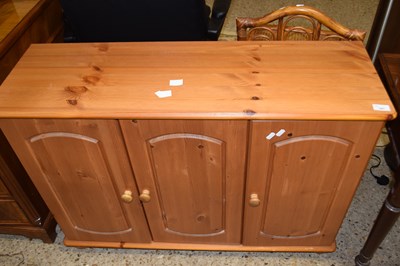 Lot 347 - Modern pine three drawer side cabinet