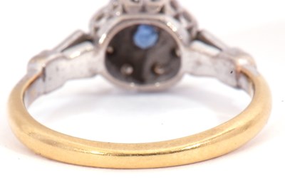 Lot 58 - Sapphire and diamond set cluster ring, the...