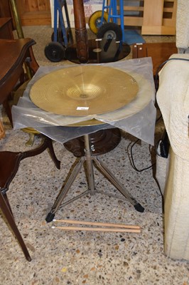 Lot 360 - Cymbals, drum stool and drum sticks