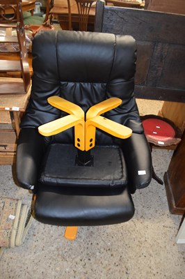 Lot 375 - Modern recliner chair and footstool