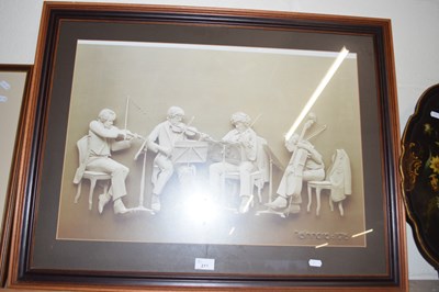 Lot 213 - Reinhard, monochrome print, musicians, dated...