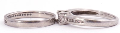 Lot 69 - Mixed Lot: platinum and diamond ring centring...