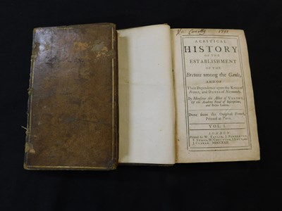 Lot 164 - ABBE DE VERTOT: A CRITICAL HISTORY OF THE...