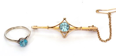 Lot 129 - Mixed Lot: Blue topaz single stone ring,...