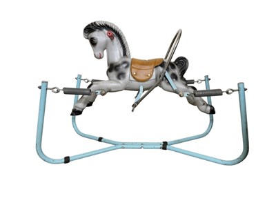 Lot 99 - A vintage bouncing metal rocking horse. Size...