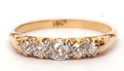 Lot 23A - Five stone diamond ring featuring five...