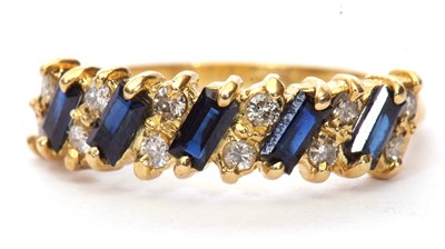 Lot 18A - 18ct gold sapphire and diamond ring alternate...