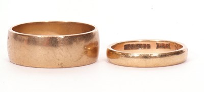 Lot 64A - Two 9ct gold wedding rings both of plain...