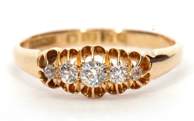 Lot 56A - Antique 18ct gold five stone diamond ring...