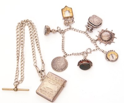 Lot 137 - Mixed Lot: Sterling marked curb link chain...