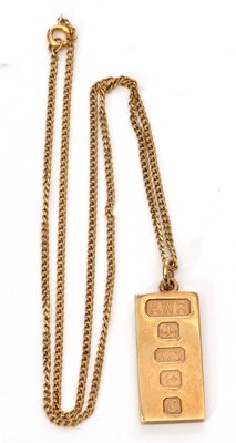 Lot 155 - 9ct gold pendant with oversized hallmarks for...