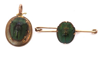 Lot 162 - Mixed Lot: Vintage gilt metal scarab beetle...