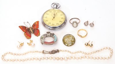 Lot 178 - Mixed Lot: A Smiths chrome plated stopwatch, a...