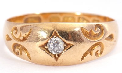 Lot 84 - Victorian 18ct gold and single stone diamond...