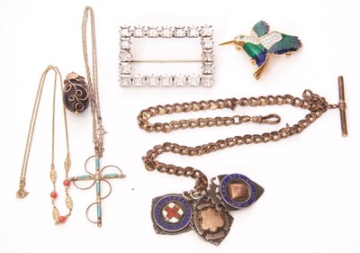 Lot 190 - Mixed lot to include a paste set buckle,...