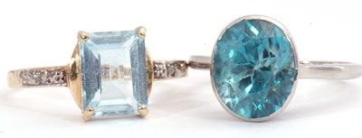 Lot 94 - Mixed Lot: London blue oval topaz in a...