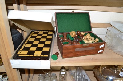 Lot 509 - Modern turned wooden chess set and...