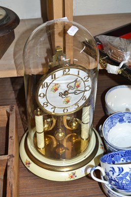 Lot 521 - Anniversary clock with floral decorated face
