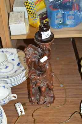 Lot 530 - Chinese root wood figure later converted to a...