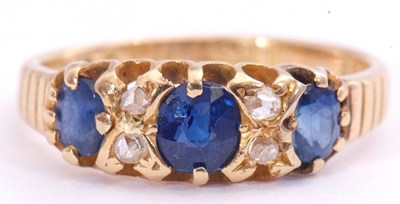 Lot 97 - Victorian sapphire and diamond ring featuring...