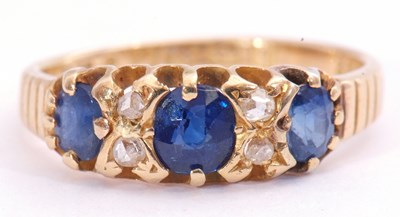 Lot 97 - Victorian sapphire and diamond ring featuring...