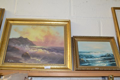 Lot 553 - Two contemporary oil on canvas studies, seascapes