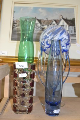 Lot 554 - Mixed Lot: Four various Art Glass vases