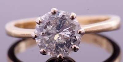Lot 102 - Diamond single stone ring, a round brilliant...