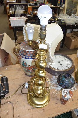 Lot 615 - Modern Oriental table lamp together with a...