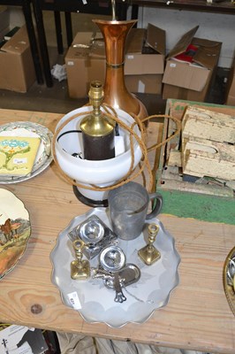 Lot 621 - Mixed Lot: Table lamp, large copper jug,...