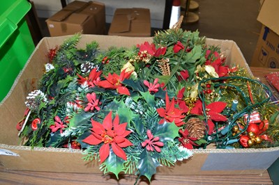 Lot 630 - Box of assorted Christmas decorations