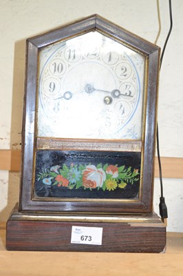 Lot 673 - Musterschutz mantel clock with floral decoration