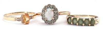 Lot 118 - Mixed Lot: 9ct gold opalescent and small...