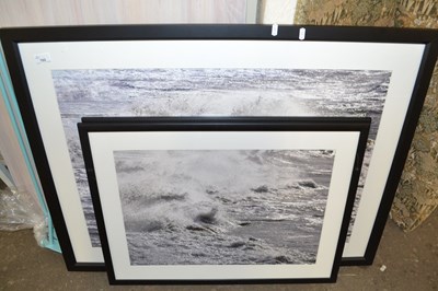 Lot 702 - Three photographic prints, waves, framed and...