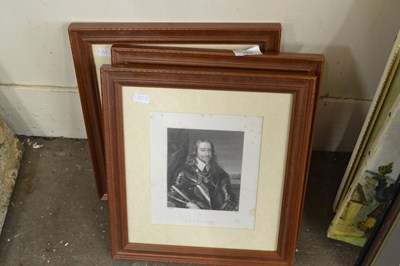 Lot 704 - Two black and white engravings Charles I and...