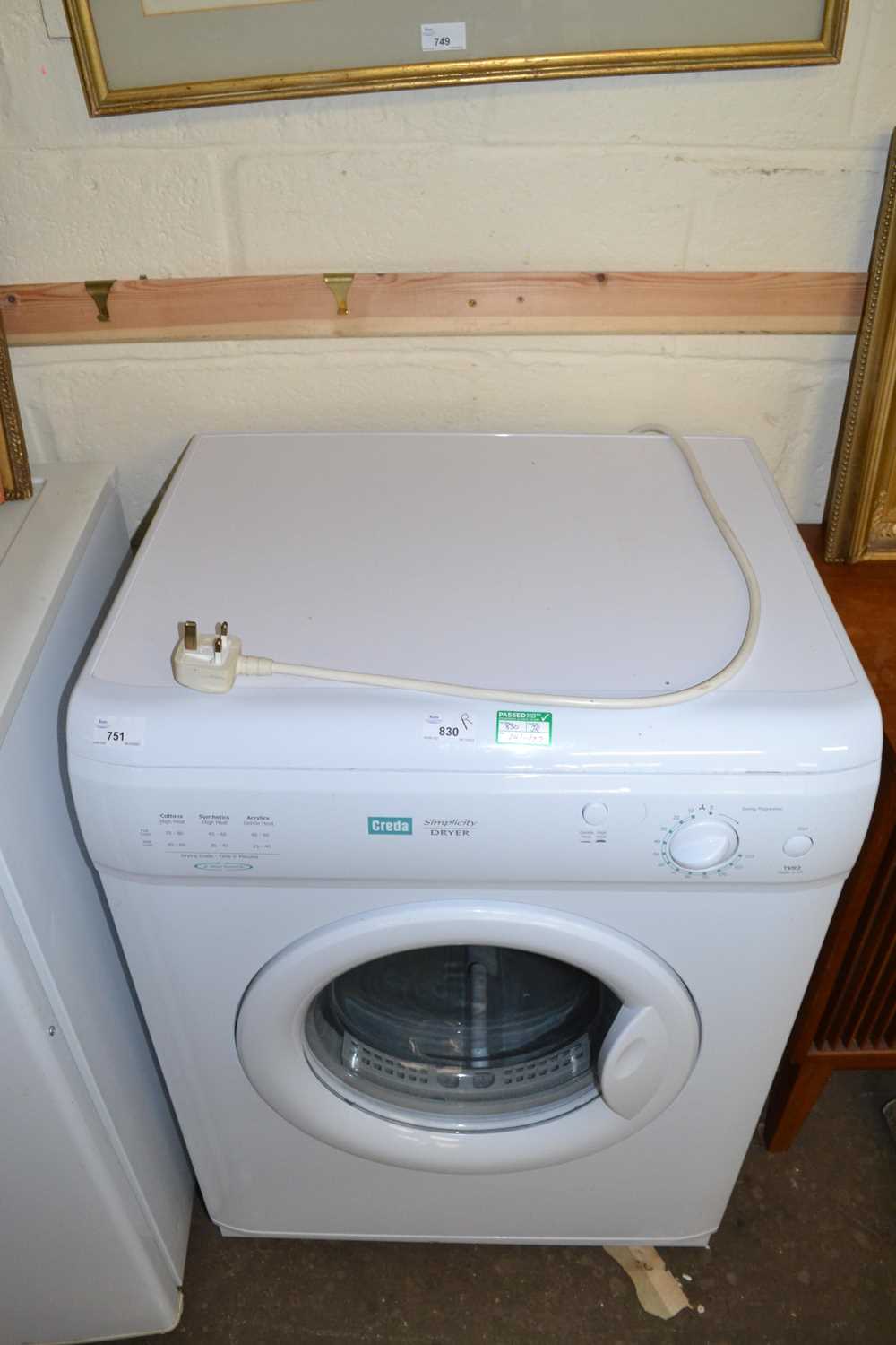 Lot 751 - Creda Simplicity tumble dryer