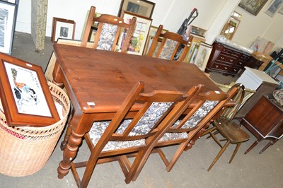 Lot 785 - Modern pine kitchen table and four chairs