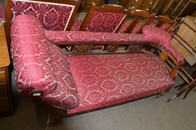 Lot 804 - Late Victorian salon suite comprising chaise...