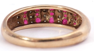 Lot 135 - Modern 9ct gold and ruby ring, a design...