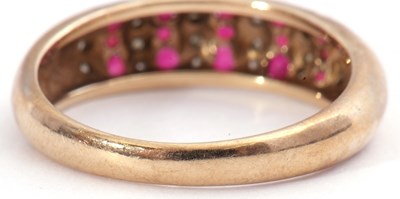 Lot 135 - Modern 9ct gold and ruby ring, a design...