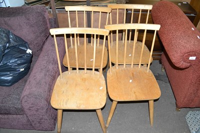 Lot 864 - Four stick back kitchen chairs