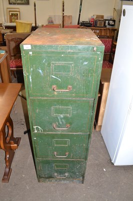 Lot 868 - Metal four drawer filing cabinet containing...