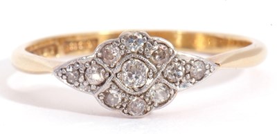 Lot 142 - Antique diamond cluster ring, the oval shaped...