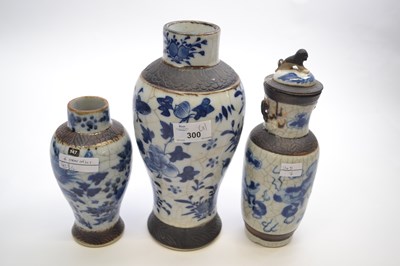 Lot 300 - Group of three Chinese porcelain crackle ware...