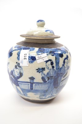 Lot 315 - Chinese crackle ware ginger jar and cover...