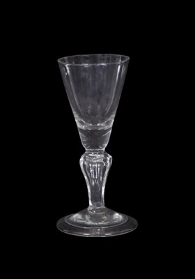 Lot 349 - Baluster shape wine glass with trumpet bowl...